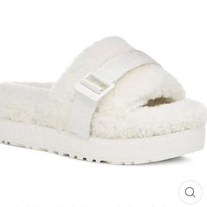 Womens Ugg® Fluffita Slide Sandal - White